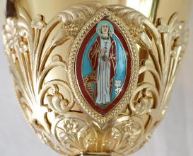 Solid silver gilt antique French Gothic Chalice.